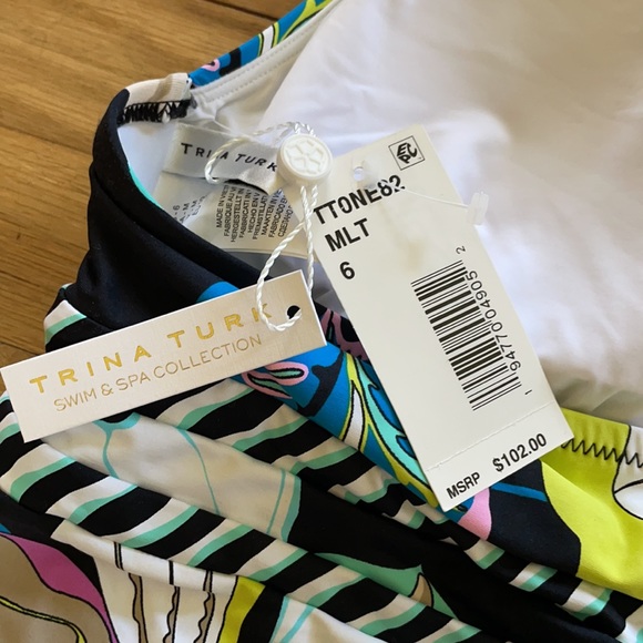 NWT Trina Turk Floral Print Halter Tankini Top - Picture 6 of 8